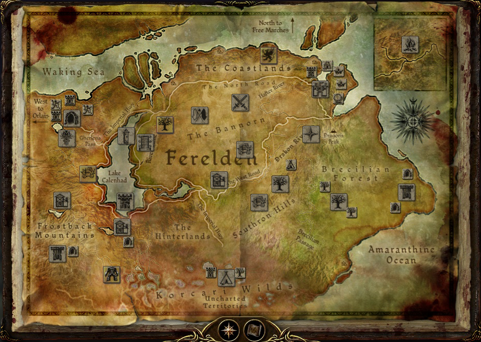 Ferelden. Dragon Age Main Menu Amaranthine The Deep Roads Denerim Ferelden 